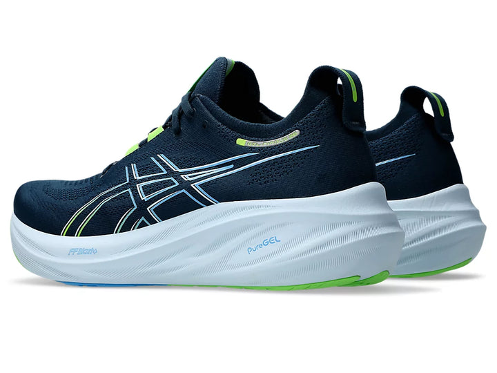 Asics Mens Gel Nimbus 26 Wide - French Blue/Electric Lime (1011B795-400)