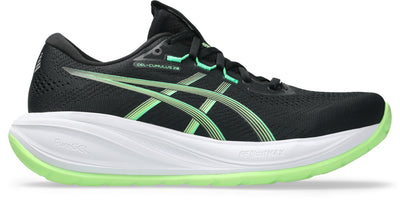 ASICS Men's GEL-CUMULUS 28 - BLACK/ILLUMINATE GREEN lateral
