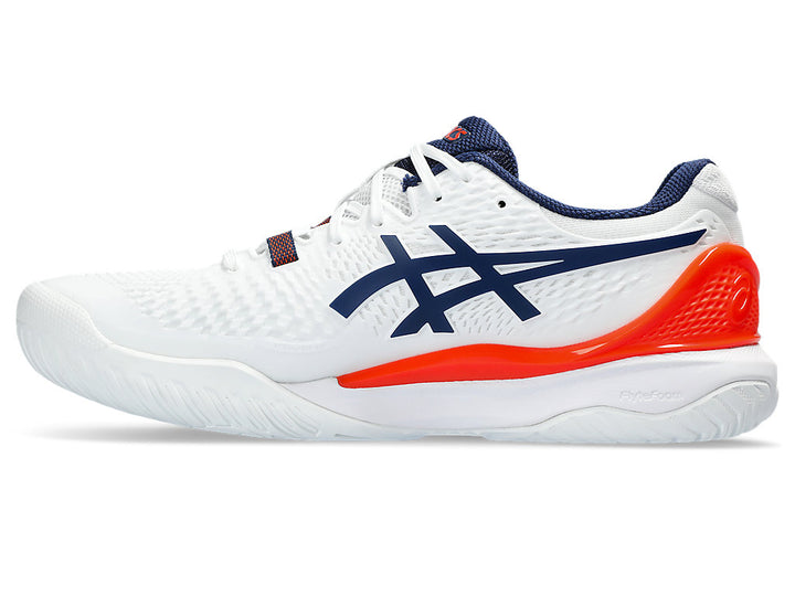 Asics Mens Gel Resolution 9 Wide-White/Blue Expanse (1041A376-102)