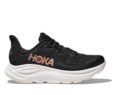 HOKA Clifton 10 para mujer - NEGRO/ORO ROSA