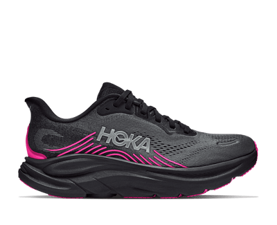 HOKA Women's Clifton 11 - BLACK / NEON DRAGONFRUIT