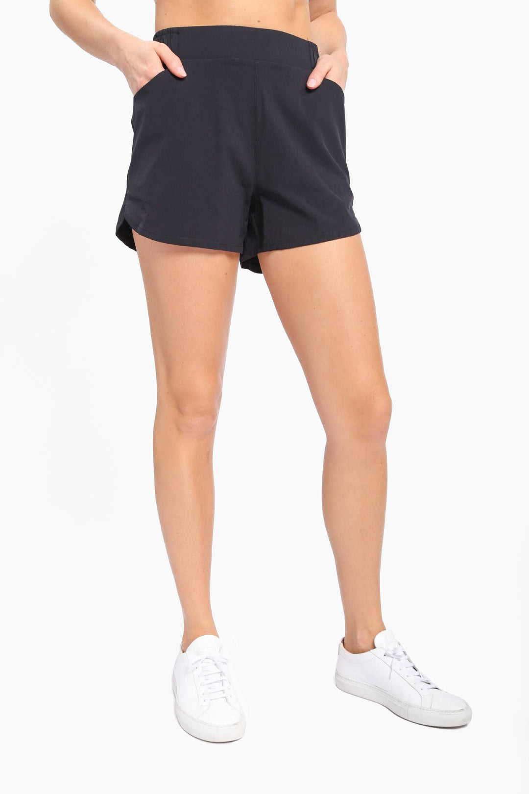 Mono B - Athleisure Shorts with Curved Hemline WOMEN (AP-A125)