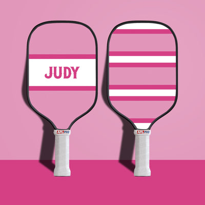 Personalized Pink White Stripes Name Paddle
