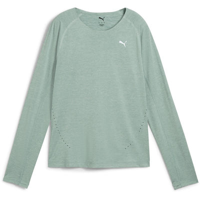 Puma Run Cloudspun Long Sleeve - Green Moon Heather - WOMEN