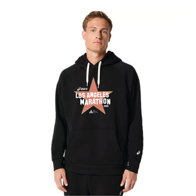 Maratón de Los Ángeles ASICS 2026 - Sudadera con capucha unisex de forro polar ASICS, color negro (2031F470) (LA26-23)
