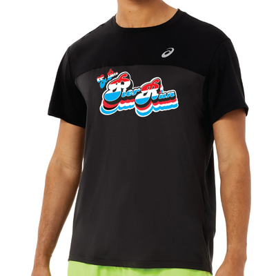 St Pete Pier Run - ASICS Men's Race SS Top Black/Graphite (2011C239) (S025)