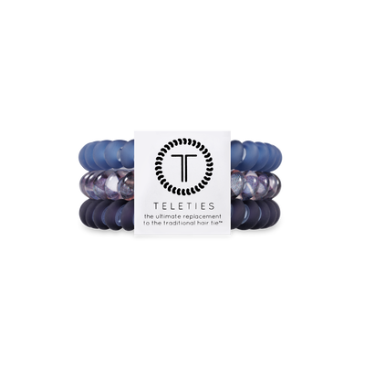 TELETIES - Bobinas para el cabello en espiral | Pequeñas | Lazos para el cabello Midnight Rain