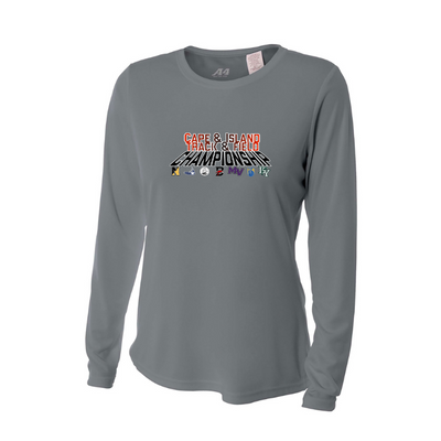 Campeonato de Atletismo de Cape & Islands - Camiseta de manga larga refrescante y de alto rendimiento para mujer (A4NW3002)
