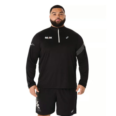 2026 Rose Bowl 5K - ASICS Men's Icon Long Sleeve 1/2 Zip Black (2011D459) (RB26-11)