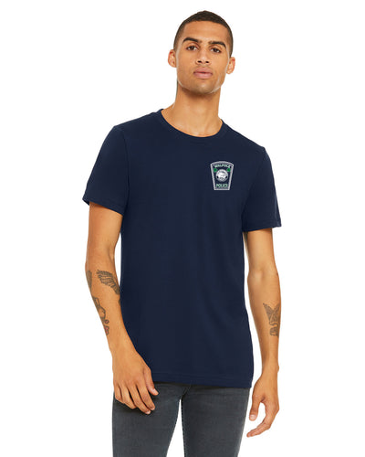Insignia LC del Día de San Patricio 2024 del Departamento de Policía de Walpole - Bella + Camiseta unisex de lona jaspeada CVC (BC3001CVC)