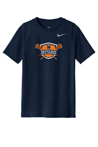 Camiseta juvenil de lacrosse para niñas de Walpole: Nike Youth Team rLegend (DV7317)