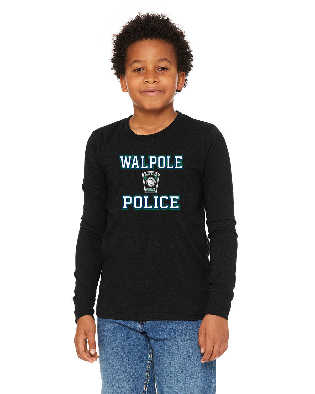 Walpole PD St. Patrick's Day 2024 - Bella + Canvas Youth Heather Jersey Long-Sleeve T-Shirt - 3501Y