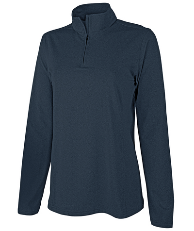 Chaqueta elástica con cremallera de un cuarto de Charles River Heathered Eco-Logic para MUJERES (5468)
