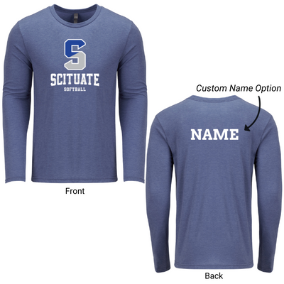 Scituate Softball - Next Level Apparel - Camiseta unisex de manga larga triblend (6071)