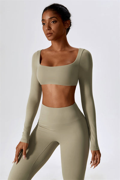 The Lily Belle Crop Top Flared Leggings 2-Piece Set
