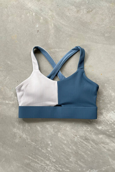 Relay Active - Sujetador deportivo Camryn Run - azul pizarra/avena MUJER