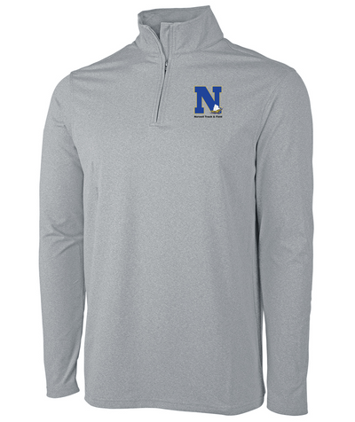 Chaqueta de atletismo Norwell Track & Field para hombre con cremallera de un cuarto elástica, ecológica y jaspeada (9468)