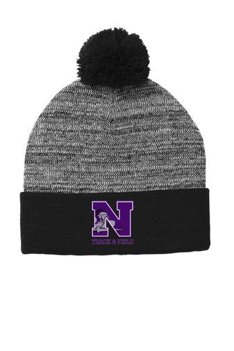 Gorro con pompón de punto jaspeado Sport-Tek ® de Norton Track & Field - STC41