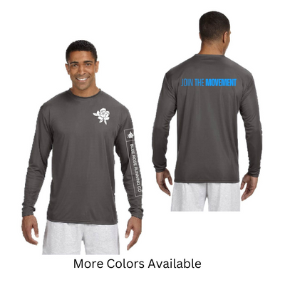 Camiseta de manga larga refrescante y de alto rendimiento para hombre de Blue Rose Running (A4N3165)