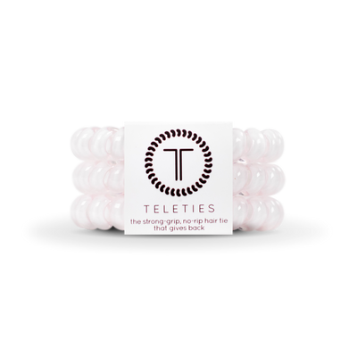 TELETIES - Espirales para el cabello | Grandes | Coleteros color rosa agua de rosas