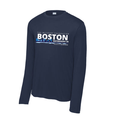Waterfront 5K Official Logo - True Navy Unisex Long Sleeve Performance Tee (ST350LS)