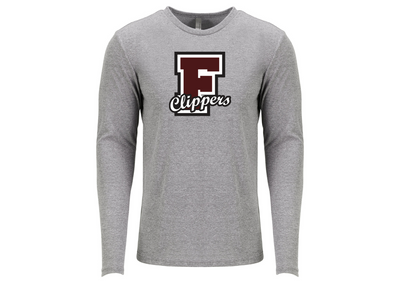 Tienda de la escuela secundaria de Falmouth: camiseta de manga larga con cuello redondo de mezcla tricolor para hombre de Next Level Apparel (6071)