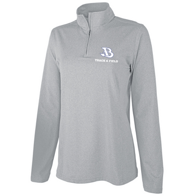 Burlington Track & Field - CAMISETA ELÁSTICA ECOLÓGICA CON CREMALLERA DE UN CUARTO PARA MUJER - 5468