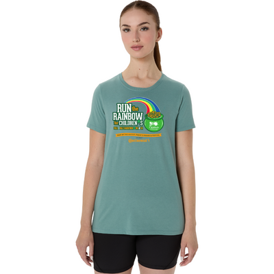 Run the Rainbow - ASICS Women's Short Sleeve Tee Celadon (2012D014) (R022)