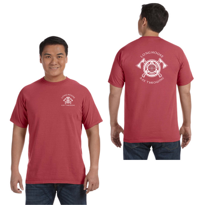 Camiseta unisex de peso pesado para adultos con lanzamiento de hacha en Long House (C1717)