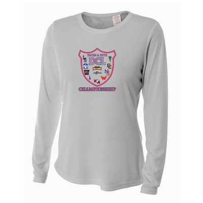 Campeonato de Natación y Buceo DCL - Camiseta de manga larga refrescante y de alto rendimiento para mujer (A4NW3002)