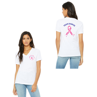 Camiseta de cuello en V relajada para mujer del equipo Darcie (6405)
