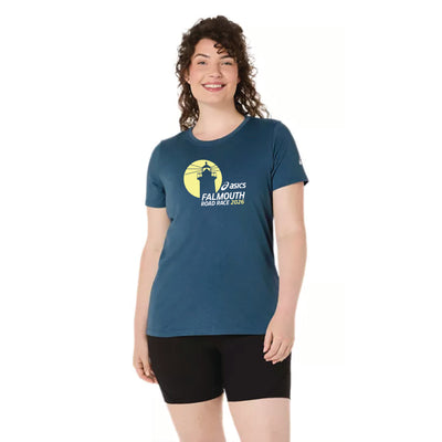 ASICS Falmouth Road Race 2026 Official Tee - Women's PR Poly Cotton Short Sleeve Tee Rich Navy (2012D014) PREORDER (FRR26-01)