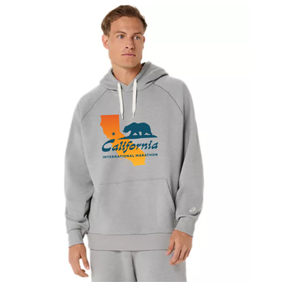 California International Marathon - ASICS Unisex Fleece Relaxed Pullover Hoodie Grey Heather (2031F470) (CIM-10))