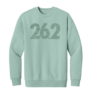 Boston 26.2 - Heavyweight Dusty Sage Fleece Crew (DT6154) (HBM26-07)