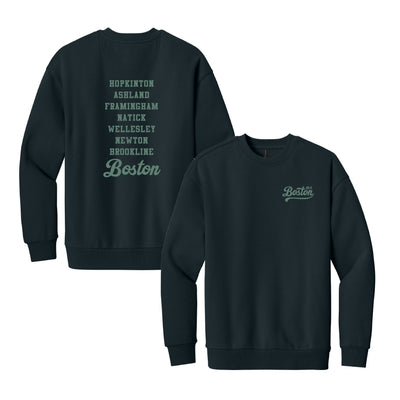 Boston 26.2 - Heavyweight Navy Blue Fleece Crew (DT6154) (HBM26-10 LC, HBM26-09)