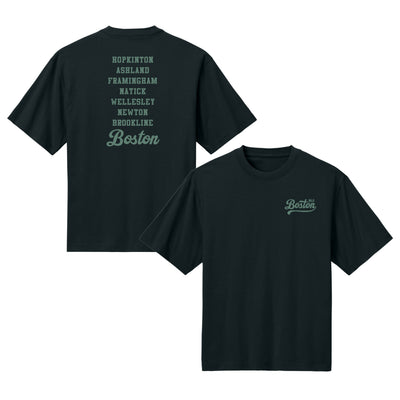 Boston 26.2 - Heavyweight Navy Blue Tee (DT6065) (HBM26-10 LC, HBM26-09 Back)