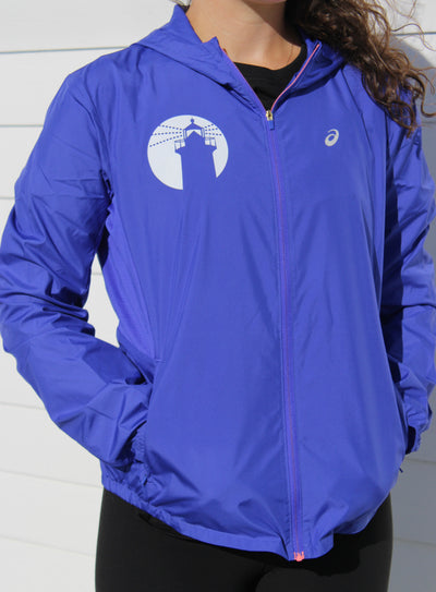ASICS Falmouth Road Race 2026 - ASICS Women's Silver Jacket Cobalt Burst (2012D148) (FRR26-10 LC, FRR26-08 Back)