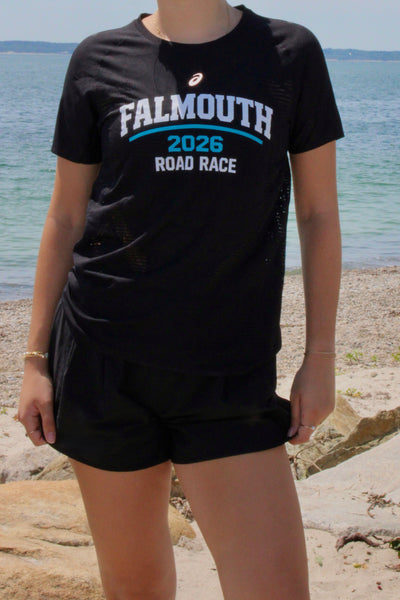 Camiseta de manga corta ASICS Metarun para mujer para la carrera en carretera Falmouth 2024 (2012C976-300) FRR07