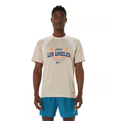 2026 ASICS Los Angeles Marathon FINISHER - ASICS Men's Road SS Top Cream (2011D453) (LA26-32)