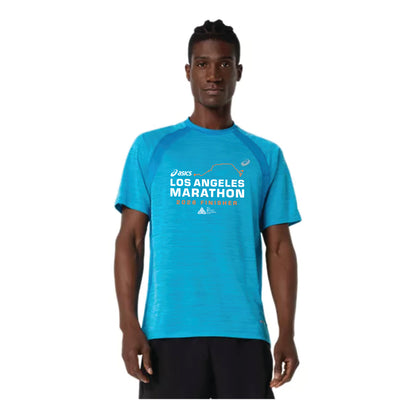 2026 ASICS Los Angeles Marathon FINISHER - ASICS Men's Road SS Top Aegean Blue (2011D453) (LA26-27)