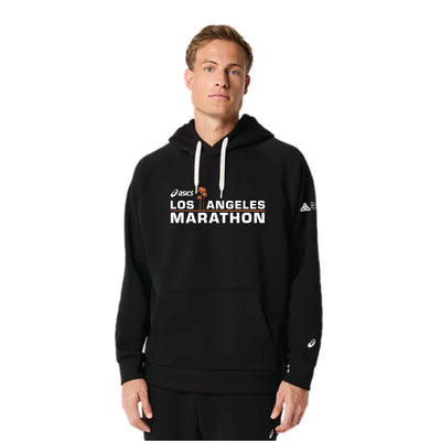 Maratón de Los Ángeles ASICS 2026 - Sudadera con capucha unisex de forro polar ASICS, color negro (2031F470) (LA26-03)