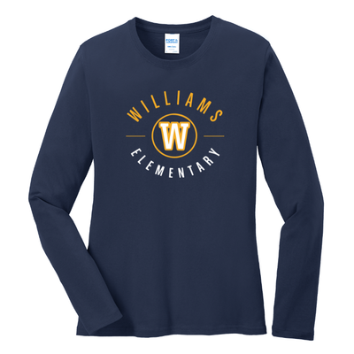 Escuela Primaria Williams - Camiseta de algodón Core de manga larga para mujer (LPC54LS)