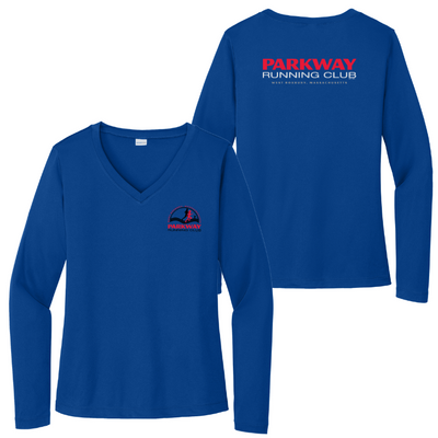 Parkway Running Club - Camiseta Sport-Tek® Competitor™ de manga larga con cuello en V para mujer (LST353LS)