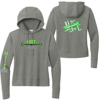 HIIT The Gym - Sudadera con capucha de forro polar Sport-Tek® Flex para mujer (LST562)