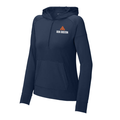 Waterfront 5K- Women's Sport-Wick® Stretch 1/2-Zip Hoodie- True Navy (LST856)