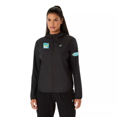 Chaqueta ASICS Silver para mujer, color negro, St. Pete Run Fest - Manatee Challenge (2012D148)