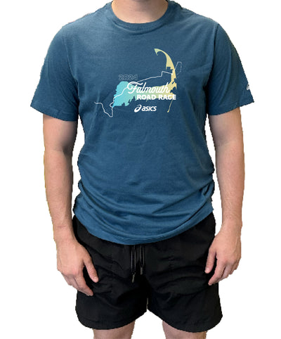 Camiseta con gráfico del recorrido de la carrera en carretera Falmouth 2024 de Asics para hombre (1011471411-485) FRR36 (POS)