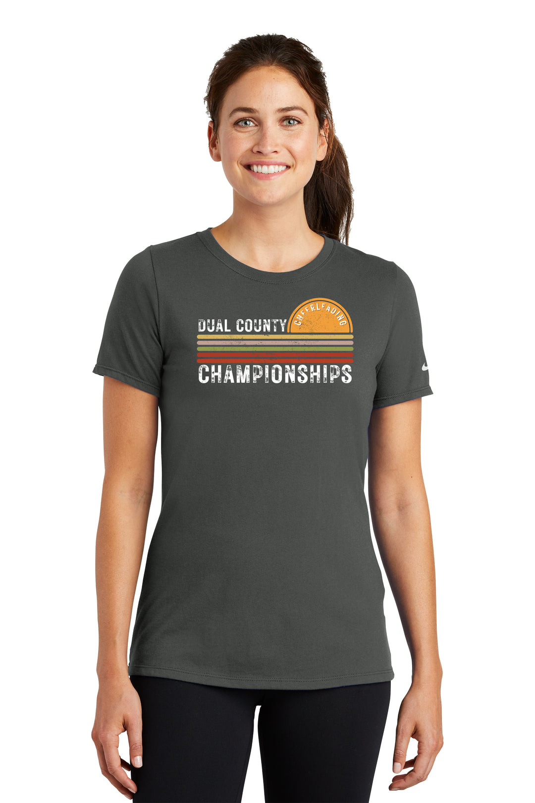 DCL Cheer Championship- Ladies Nike Dri FIT Cotton/Poly Scoop Neck Tee (NKBQ5234)