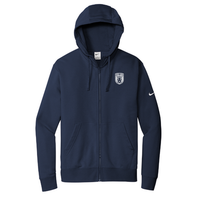 West Springfield T&F - Sudadera con capucha y cremallera completa Nike Club Fleece Sleeve Swoosh (NKDR1513)
