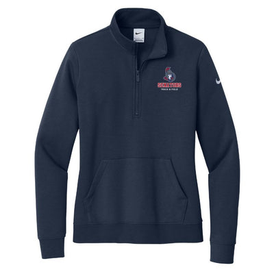 Mahar Track & Field - Manga de polar Nike Club para mujer con media cremallera y logo (NKDX6720)